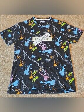 Seven Souls Men's Short-Sleeve Tee w/Colorful Paint Splatter w/'LEGEND' Graphic